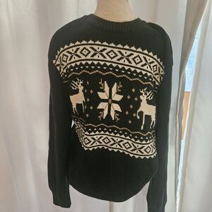 Dockers Green Men's Reindeer Snowflake Christmas Sweater Large